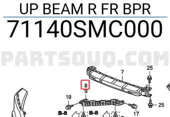 Honda 71140SMC000 UP BEAM R FR BPR