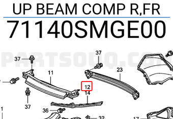 Honda 71140SMGE00 UP BEAM COMP R,FR
