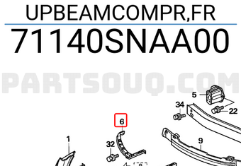 Honda 71140SNAA00 UPBEAMCOMPR,FR