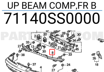 Honda 71140SS0000 UP BEAM COMP,FR B