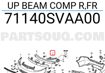 Honda 71140SVAA00 UP BEAM COMP R,FR