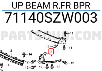 Honda 71140SZW003 UP BEAM R,FR BPR