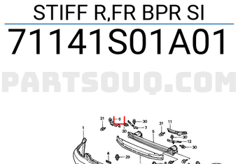 Honda 71141S01A01 STIFF R,FR BPR SI