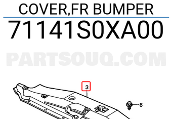 Honda 71141S0XA00 COVER,FR BUMPER