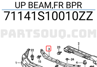 Honda 71141S10010ZZ UP BEAM,FR BPR