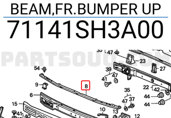 Honda 71141SH3A00 BEAM,FR.BUMPER UP
