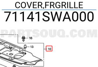 Honda 71141SWA000 COVER,FRGRILLE
