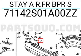 Honda 71142S01A00ZZ STAY A R,FR BPR S