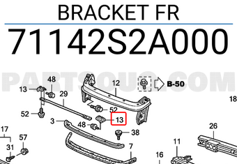 Honda 71142S2A000 BRACKET FR