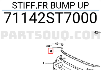 Honda 71142ST7000 STIFF,FR BUMP UP