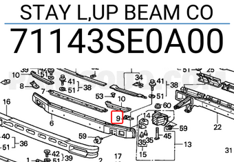 Honda 71143SE0A00 STAY L,UP BEAM CO