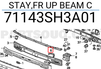 Honda 71143SH3A01 STAY,FR UP BEAM C