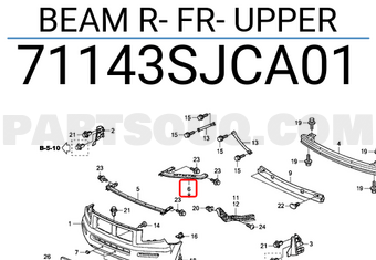 Honda 71143SJCA01 BEAM R- FR- UPPER