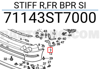 Honda 71143ST7000 STIFF R,FR BPR SI