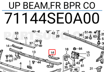 Honda 71144SE0A00 UP BEAM,FR BPR CO