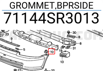 Honda 71144SR3013 GROMMET,BPRSIDE