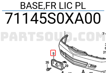 Honda 71145S0XA00 BASE,FR LIC PL