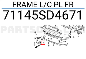 Honda 71145SD4671 FRAME L/C PL FR