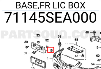 Honda 71145SEA000 BASE,FR LIC BOX