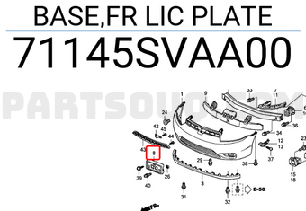 Honda 71145SVAA00 BASE,FR LIC PLATE