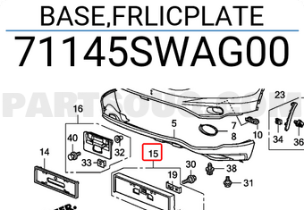 Honda 71145SWAG00 BASE,FRLICPLATE