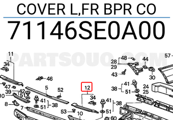 Honda 71146SE0A00 COVER L,FR BPR CO