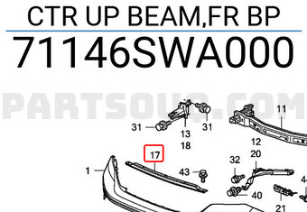 Honda 71146SWA000 CTR UP BEAM,FR BP