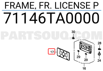 Honda 71146TA0000 FRAME, FR. LICENSE P