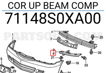 Honda 71148S0XA00 COR UP BEAM COMP