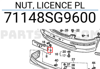 Honda 71148SG9600 NUT, LICENCE PL