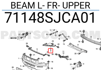 Honda 71148SJCA01 BEAM L- FR- UPPER
