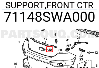 Honda 71148SWA000 SUPPORT,FRONT CTR