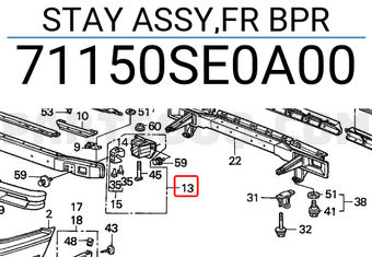Honda 71150SE0A00 STAY ASSY,FR BPR