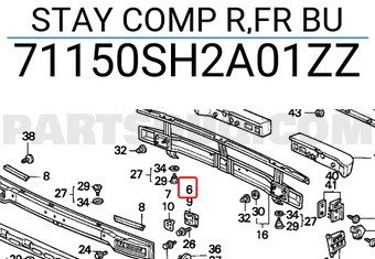 Honda 71150SH2A01ZZ STAY COMP R,FR BU