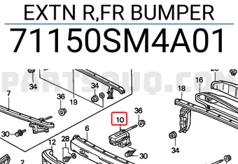 Honda 71150SM4A01 EXTN R,FR BUMPER