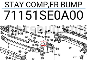 Honda 71151SE0A00 STAY COMP,FR BUMP