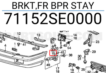 Honda 71152SE0000 BRKT,FR BPR STAY
