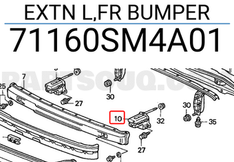 Honda 71160SM4A01 EXTN L,FR BUMPER