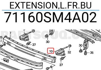 Honda 71160SM4A02 EXTENSION,L.FR.BU