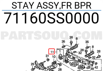 Honda 71160SS0000 STAY ASSY,FR BPR