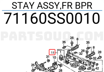 Honda 71160SS0010 STAY ASSY,FR BPR