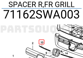 Honda 71162SWA003 SPACER R,FR GRILL