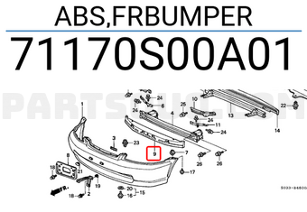 Honda 71170S00A01 ABS,FRBUMPER
