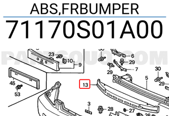 Honda 71170S01A00 ABS,FRBUMPER