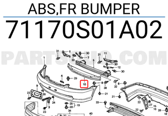Honda 71170S01A02 ABS,FR BUMPER