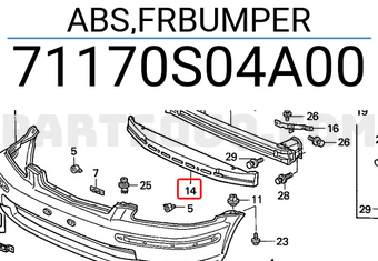 Honda 71170S04A00 ABS,FRBUMPER