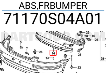 Honda 71170S04A01 ABS,FRBUMPER