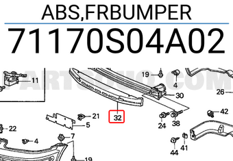 Honda 71170S04A02 ABS,FRBUMPER