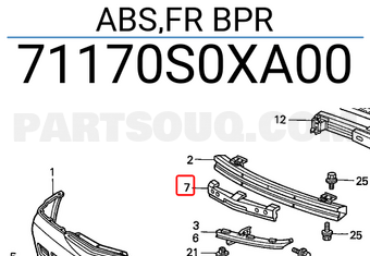 Honda 71170S0XA00 ABS,FR BPR
