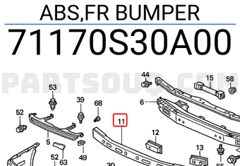 Honda 71170S30A00 ABS,FR BUMPER